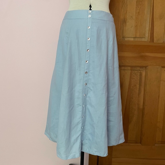 Grace Elements Linen Blue Midi Skirt 💙 - Picture 1 of 15